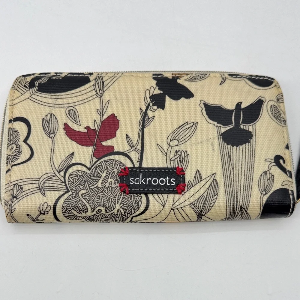 UEC Sakroots full zipper Colorful Bird Print Wallet